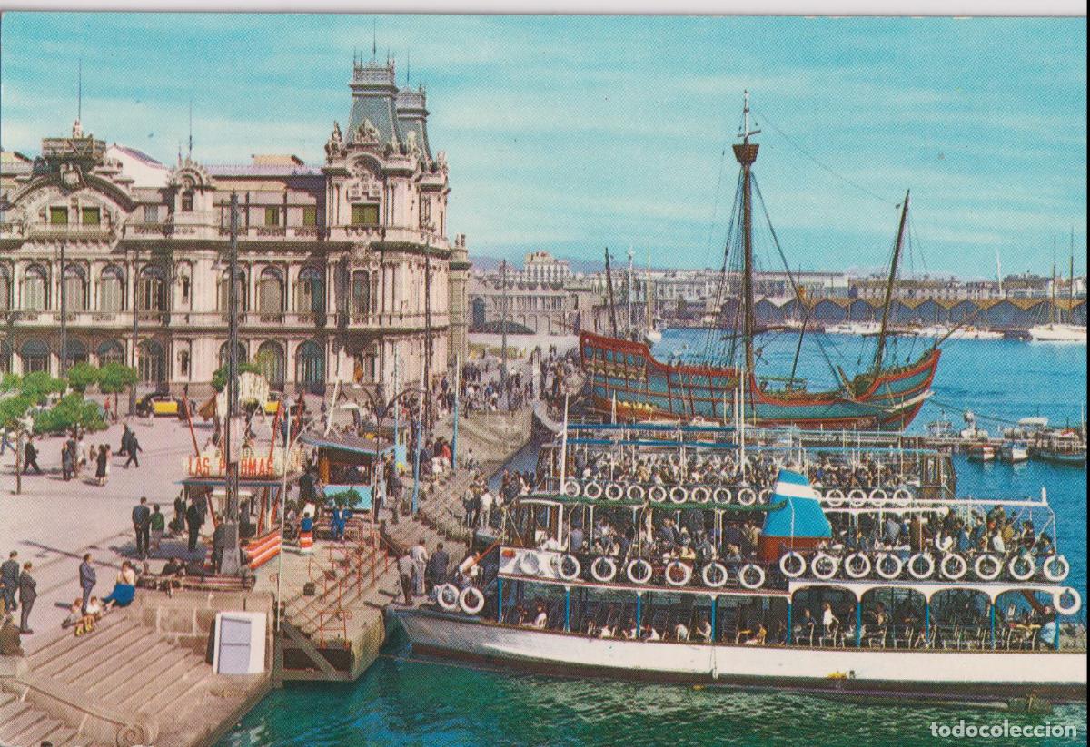 Postales: BARCELONA, PUERTA DE LA PAZ, CARABELA STA. MARIA - EDITA RAKER N&ordm;42 - S/C