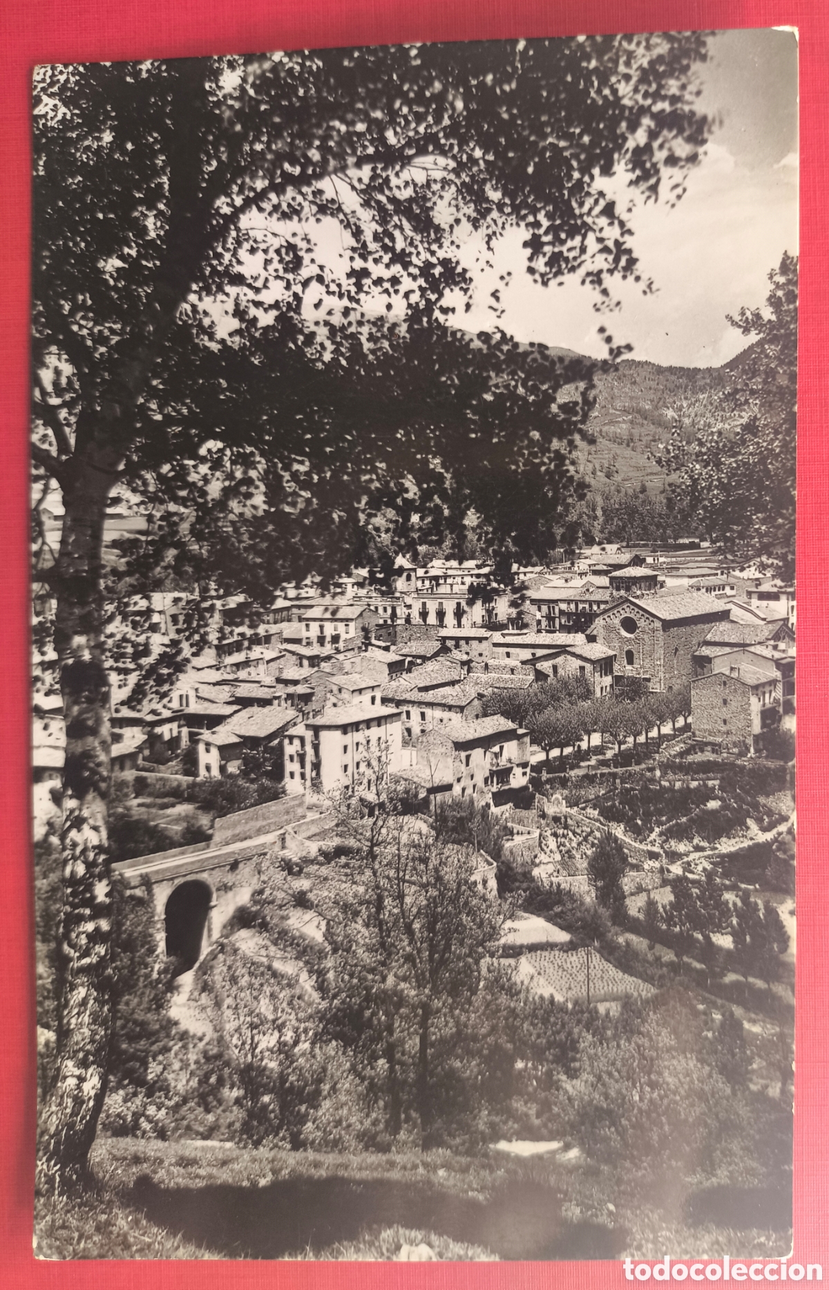 Postales: SANT JOAN DE LES ABADESSES VISTA PARCIAL POSTAL FOTOGR&Aacute;FICA C. 1955