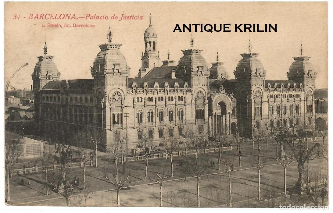Postales: BARCELONA N&ordm; 3 PALACIO DE JUSTICIA / L. ROISIN / FRANQUEADA