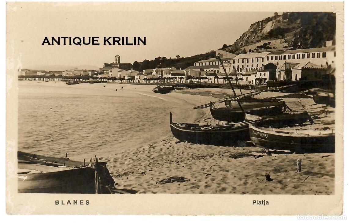 Postales: BLANES / PLATJA / FOTOGRAFICA SIN EDITOR / SIN FRANQUEAR PERO ESCRITA