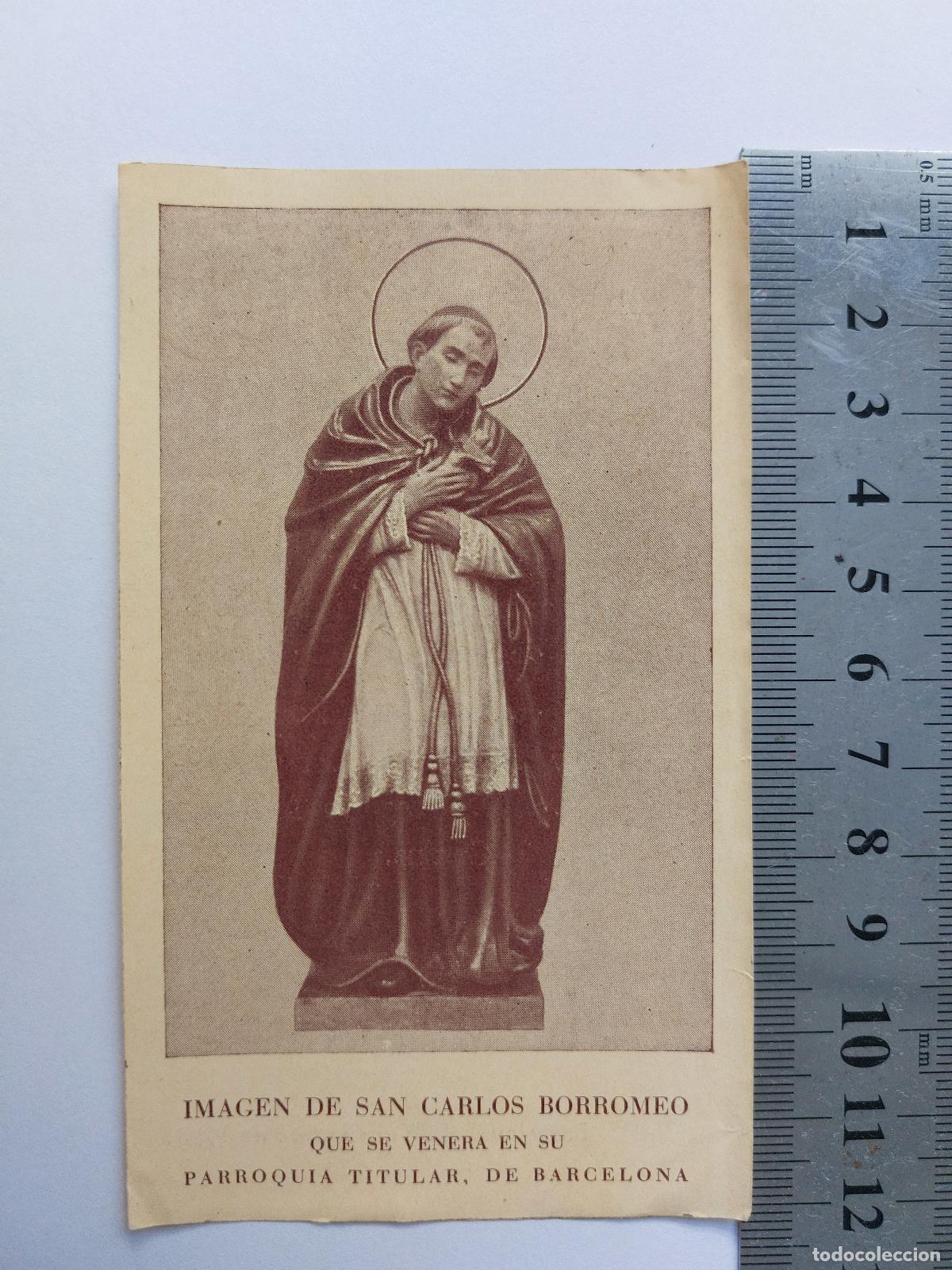 Postales: Estampa religiosa de San Carlos Borromeo en Barcelona