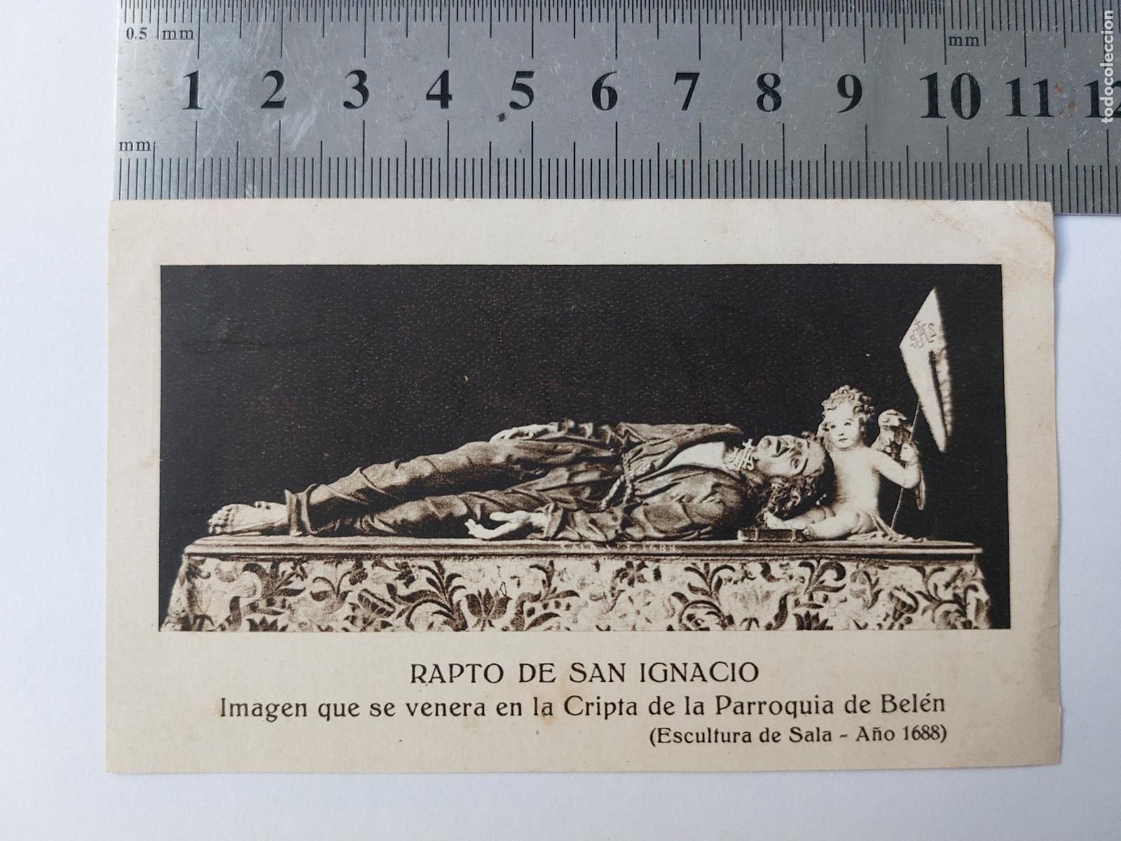 Postales: Estampa de la escultura Rapto de San Ignacio en la Parroquia de Bel&eacute;n