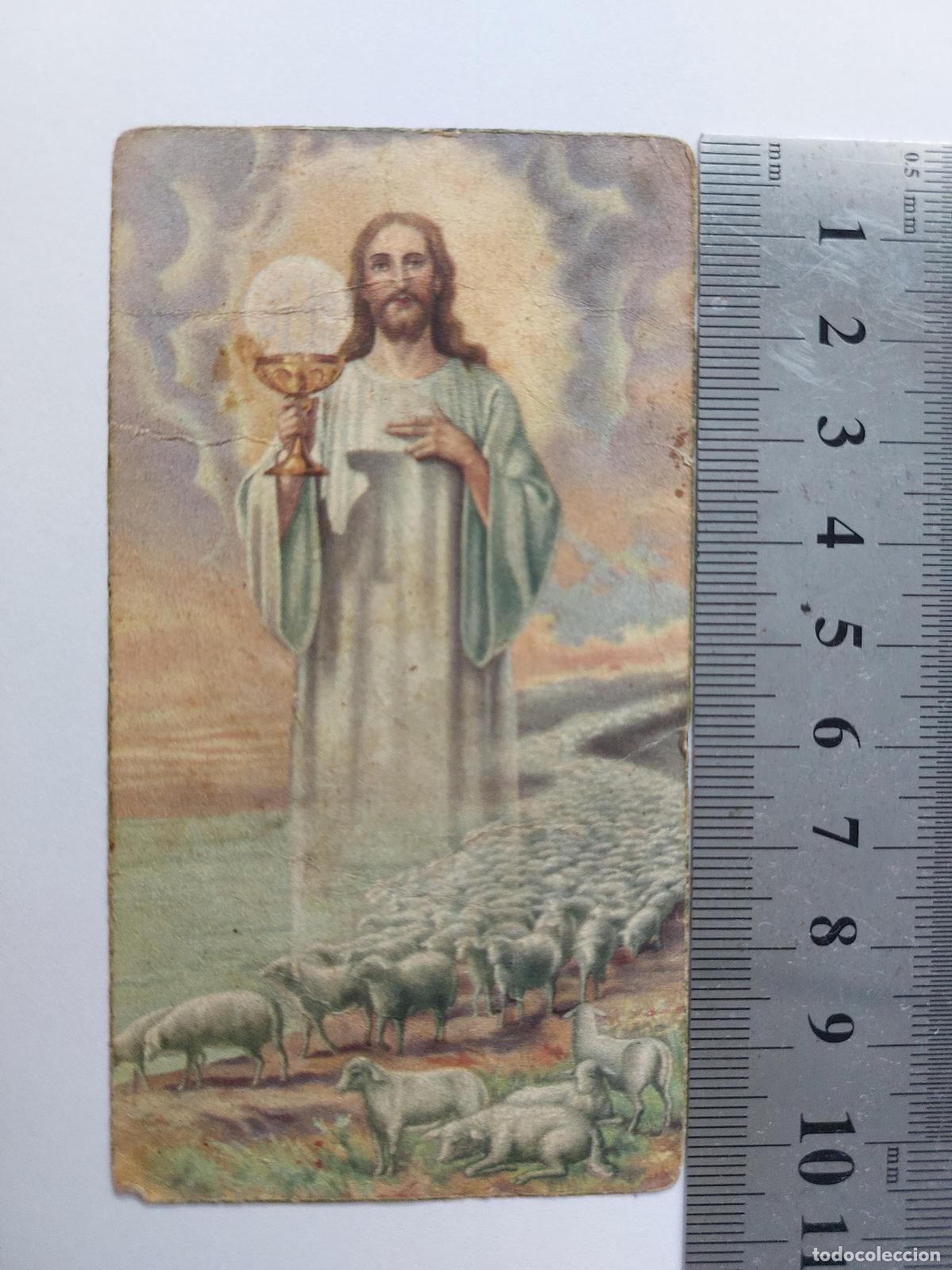 Postales: Estampa de recuerdo de Primera Comuni&oacute;n con imagen de Jes&uacute;s
