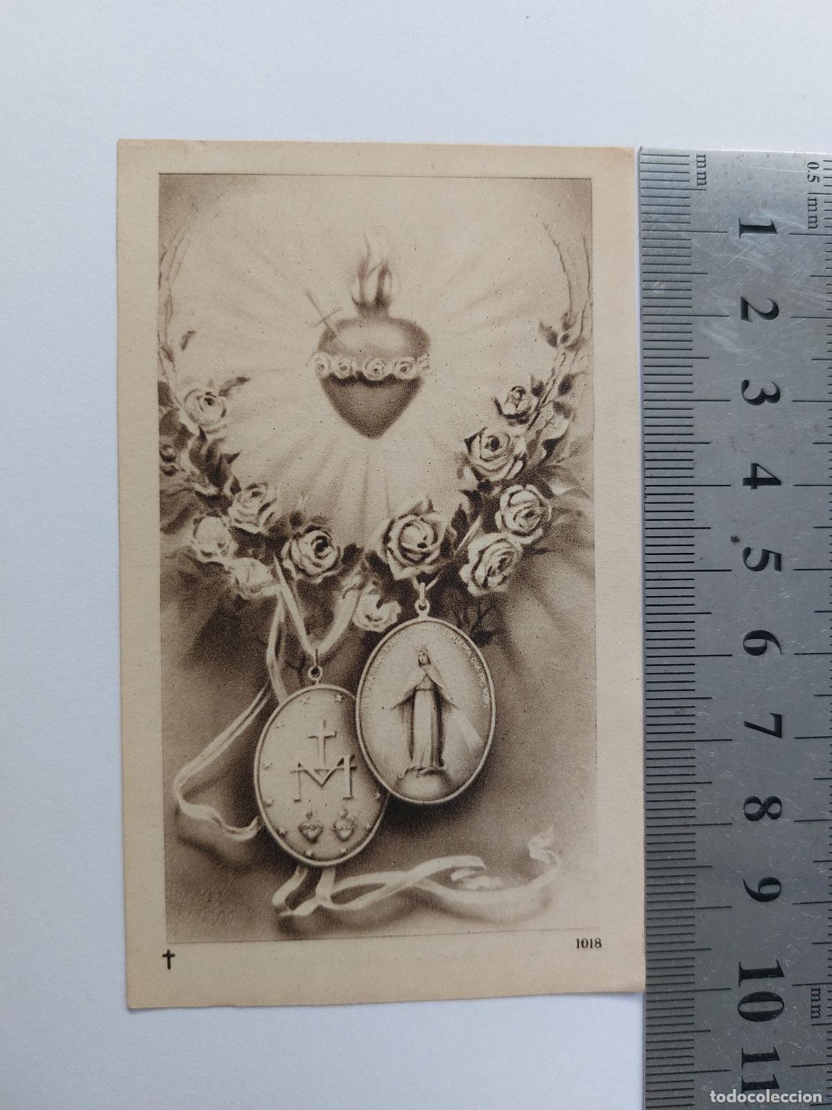 Postales: Estampa con Oraci&oacute;n a la Virgen Milagrosa y Sagrado Coraz&oacute;n