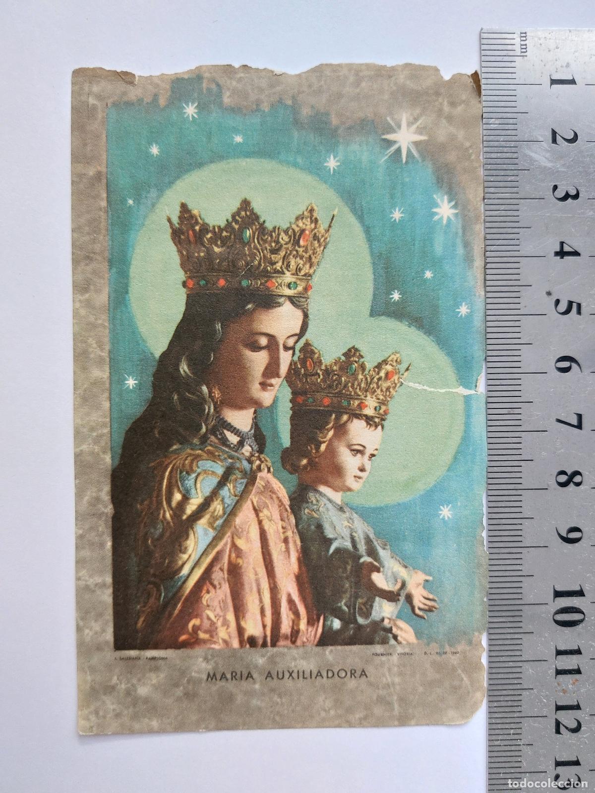 Postales: Estampa de Mar&iacute;a Auxiliadora con Himno Lit&uacute;rgico