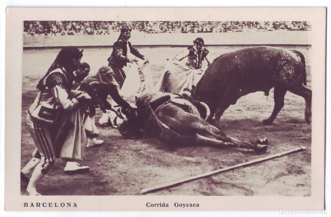 Postales: Barcelona: Corrida Goyesca. No consta editor. No circulada (A&ntilde;os 20)
