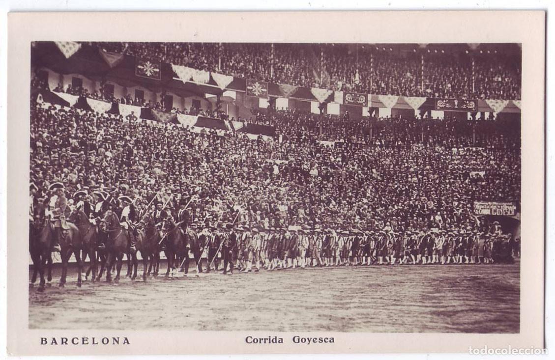 Postales: Barcelona: Corrida Goyesca. No consta editor. No circulada (A&ntilde;os 20)