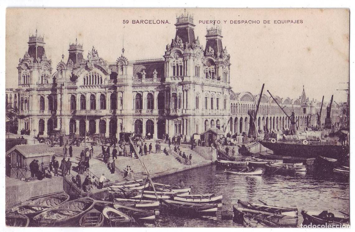 Postales: Barcelona: Puerto y Despacho de Equipajes. Miss&eacute; Hs. No circulada (A&ntilde;os 20)