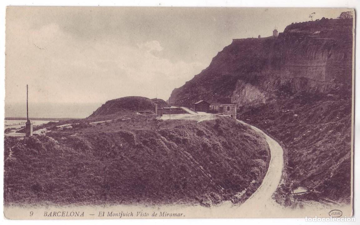 Postales: Barcelona: El Montjuich visto de Miramar. EDB. No circulada (A&ntilde;os 10)