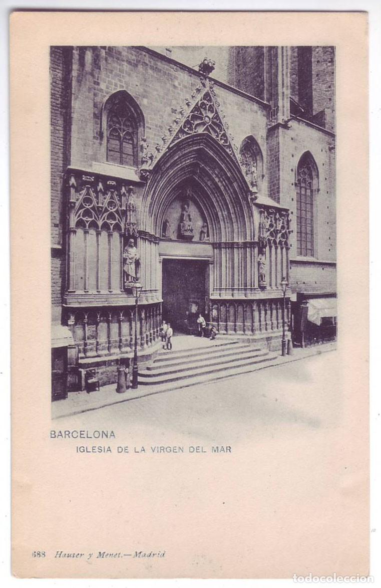 Postales: Barcelona: Iglesia de la Virgen del Mar. Hauser y Menet. Sin dividir. No circulada (Anterior 1905)