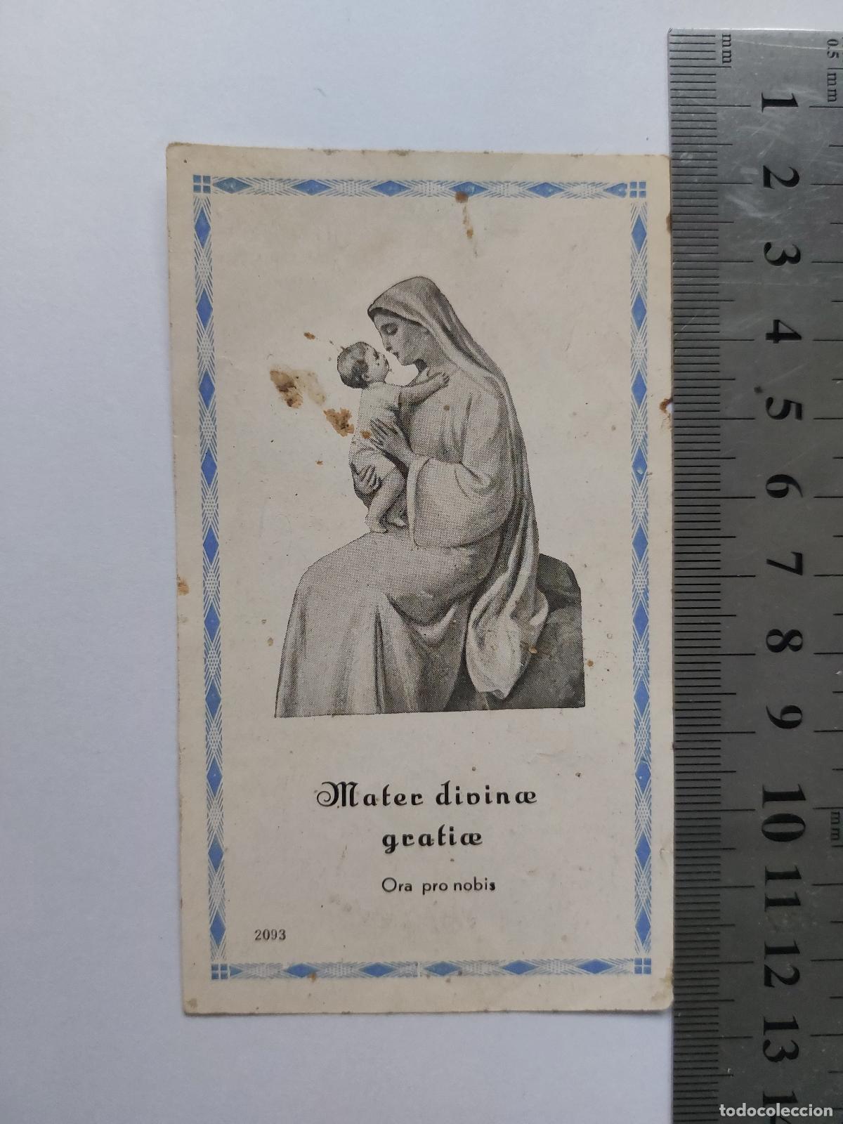Postales: Estampa de Mater Divinae Gratiae con Virgen y Ni&ntilde;o Jesus