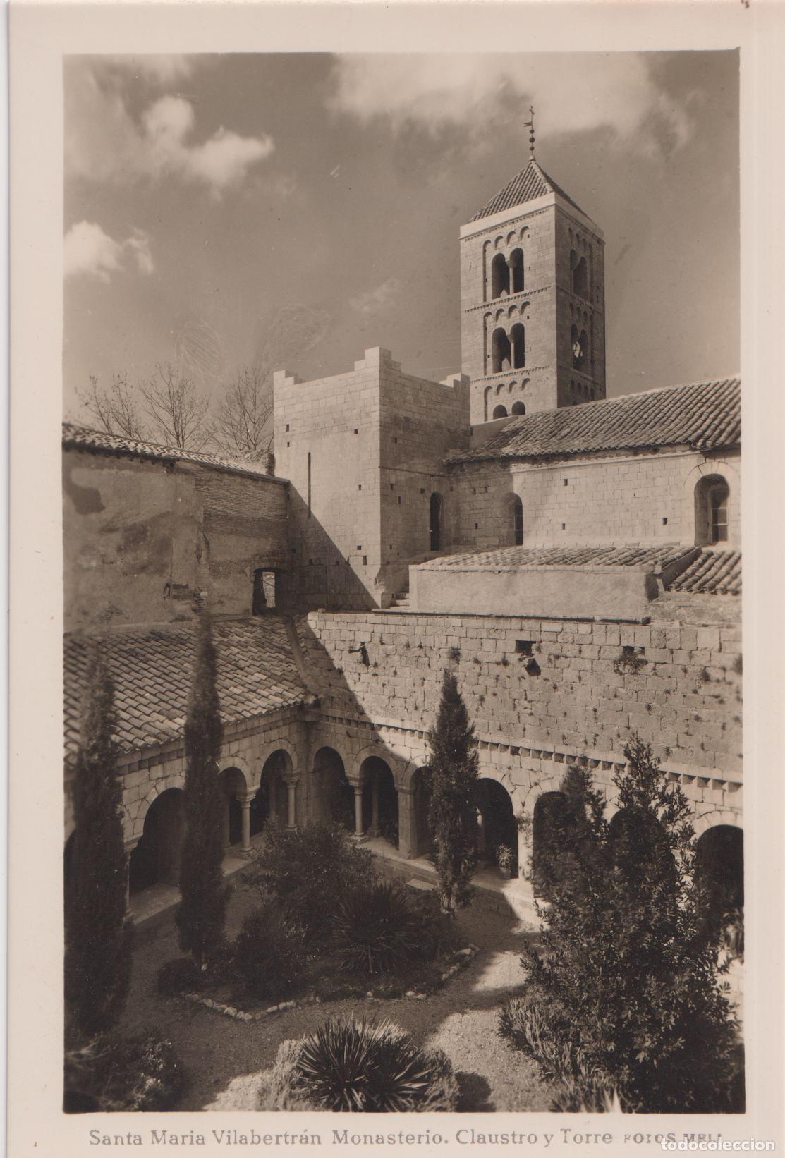 Postales: SANTA MARIA VILABERTRAN (GIRONA) MONASTERIO, CLAUSTRO Y TORRE &ndash; FOTO MEL&Iacute; &ndash; S/C