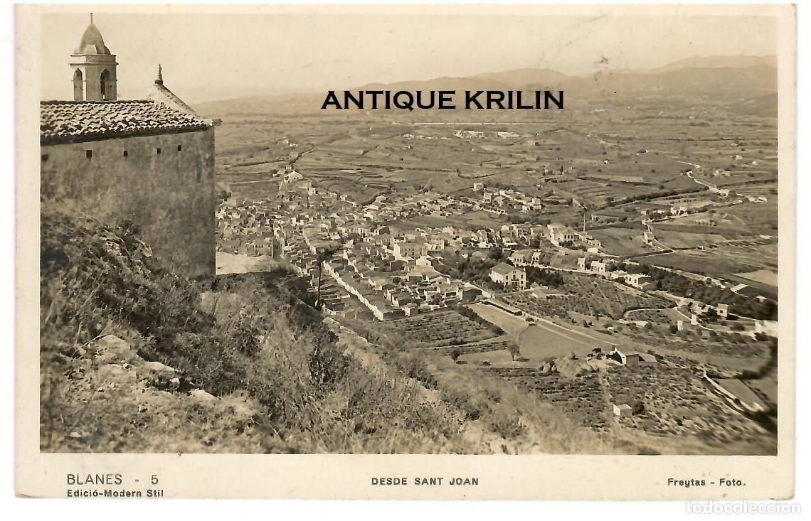 Postales: BLANES N&ordm; 5 DESDE SANT JOAN / EDICIO MODERN STILL / FOTO FREYTAS / FRANQUEADA