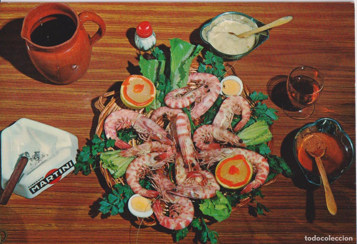 Postales: SAN CARLOS DE LA RAPITA, PLATO DE LANGOSTINOS, HOTEL MIAMI &ndash; FOTO COLOR RAYMOND N&ordm;20 &ndash; S/C
