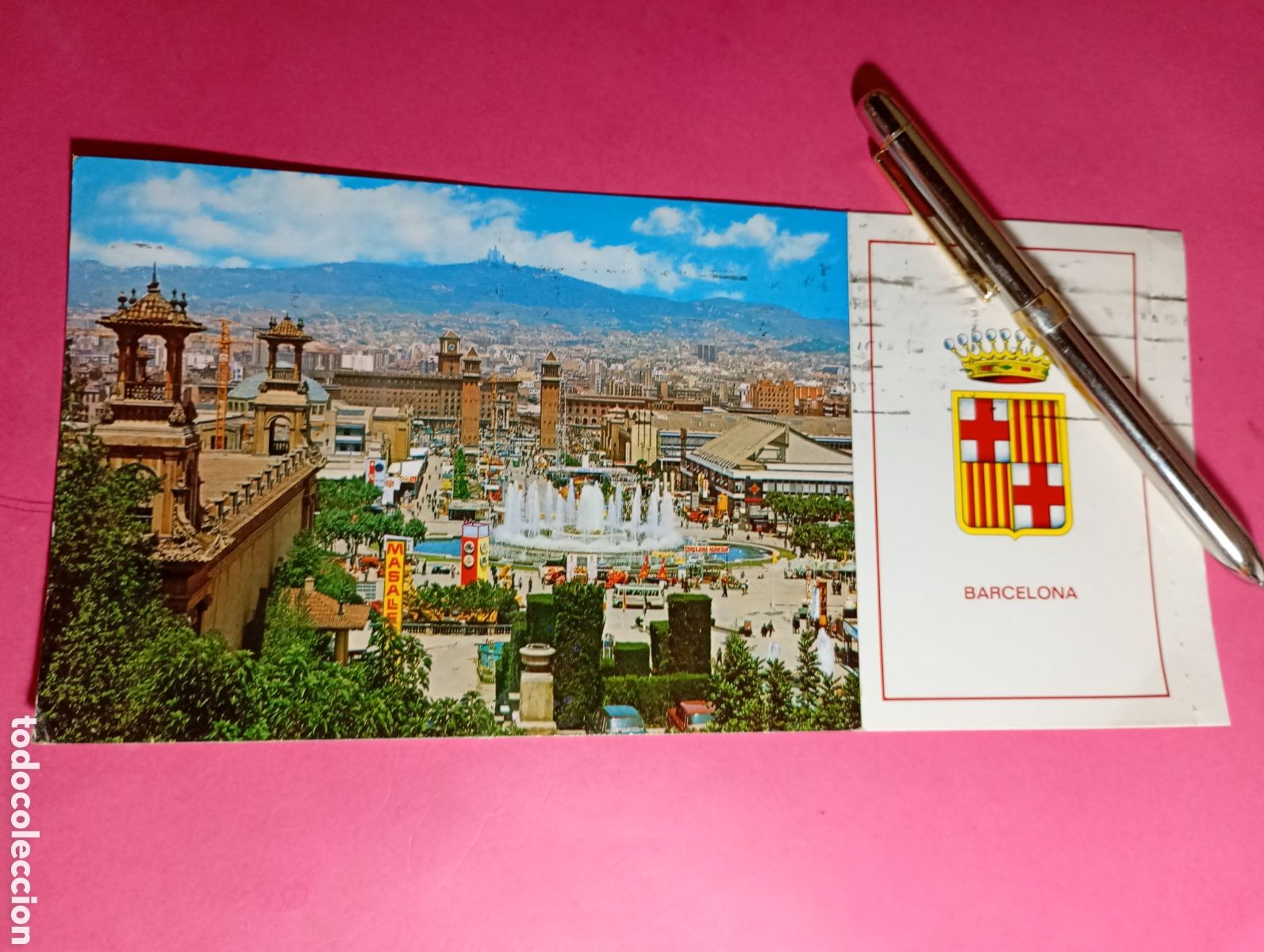 Postales: BARCELONA FUENTE Y JARDINES EXPOSICI&Oacute;N MOMTJUI