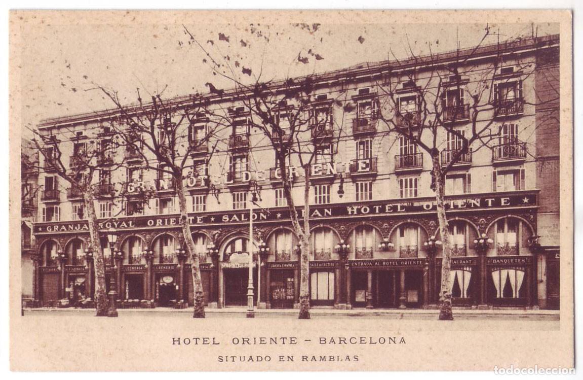 Postales: Barcelona: Hotel Oriente - Barcelona. Situado en Ramblas. No circulada (A&ntilde;os 20)