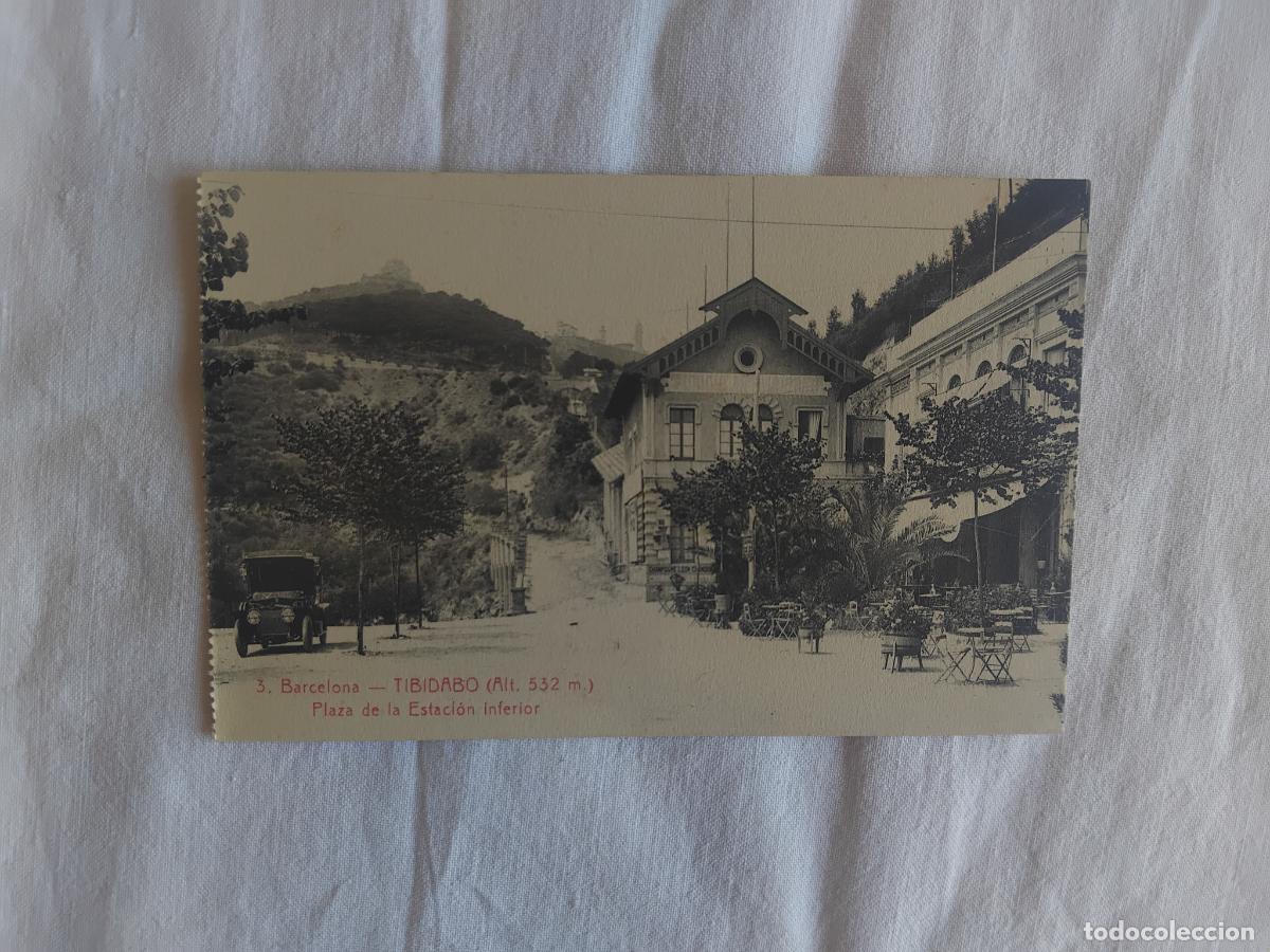 Postales: POSTAL 3. BARCELONA. TIBIDABO (Alt. 532 m ). `PLAZA DE LA ESTACION INFERIOR . L. ROISIN FOTOGRAFO..