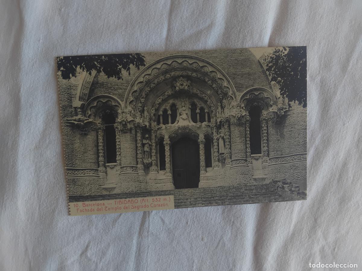 Postales: POSTAL 10 BARCELONA.FACHADA DEL TEMPLO SAGRADO CORAZON TIBIDABO (Alt. 532 m ). . L. ROISIN FOT.