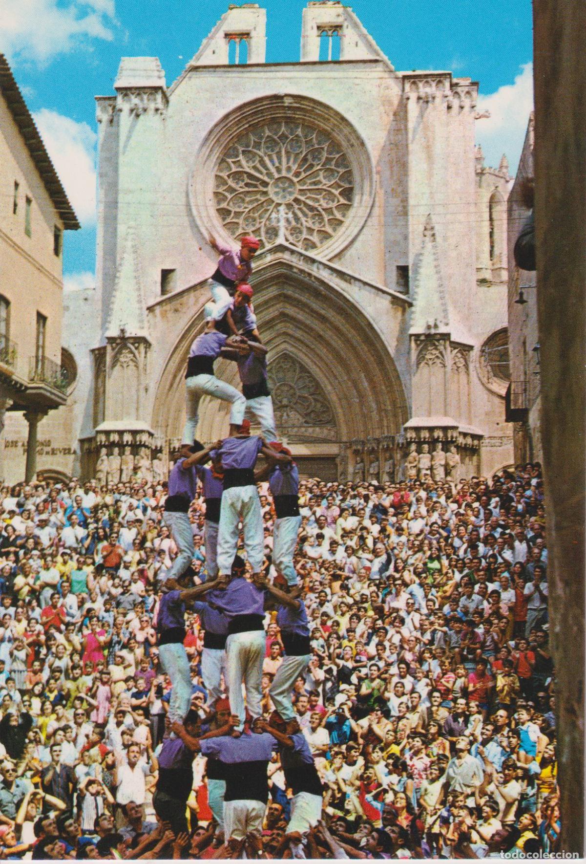 Postales: TARRAGONA, ELS CASTELLS, AL FONDO LA CATEDRAL - T.F.CHINCHILLA 2188 - S/C