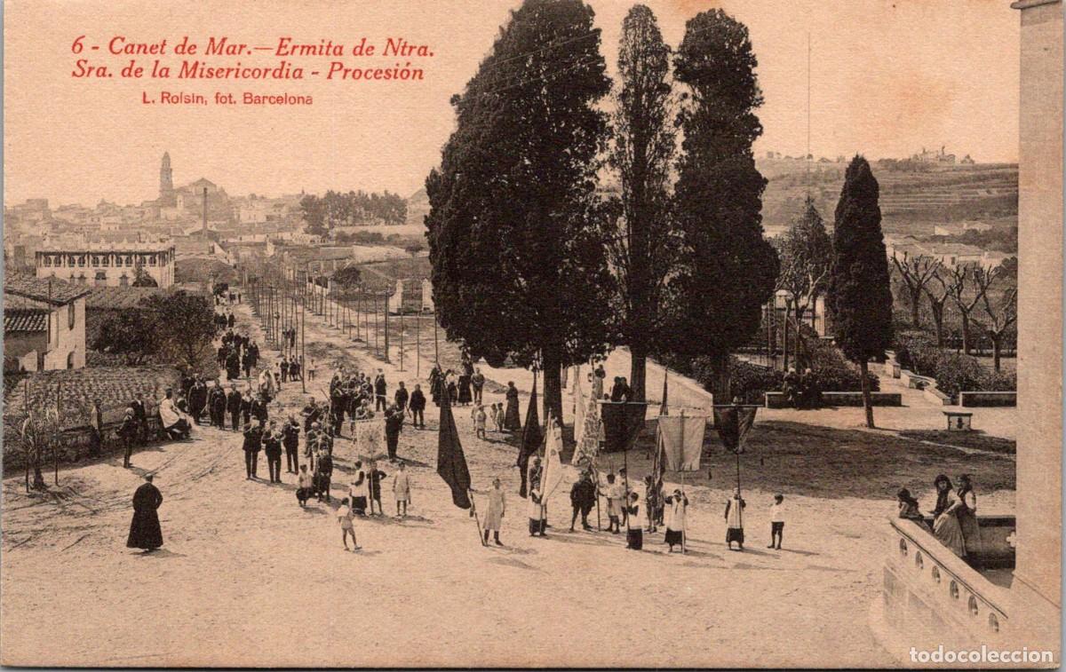 Postales: Canet de Mar - Ermita de Ntra. Sra. de la Misericordia - Procesi&oacute;n - Roisin 6 - 137x87mm - In&eacute;dita
