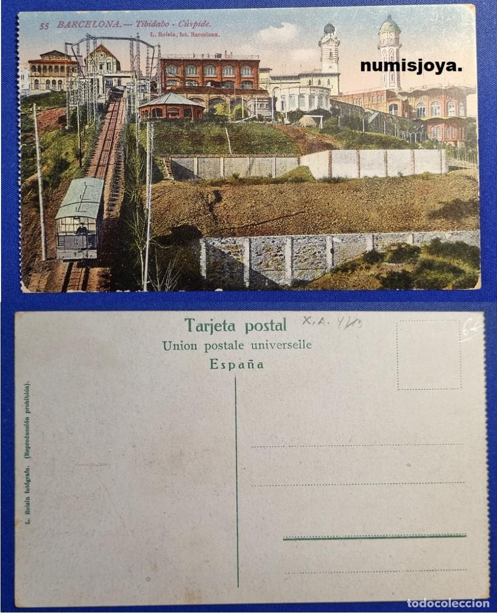 Postales: Postal de BARCELONA (Espa&ntilde;a) a&ntilde;o 1910. Tibidabo - C&uacute;spide. Fot. L. Roisin.