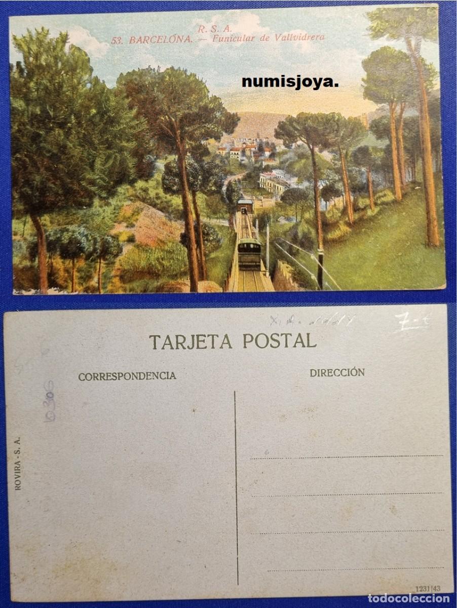 Postales: Postal de BARCELONA (Espa&ntilde;a) a&ntilde;o 1910. Funicular de Vallvidrera. Fot. ROVIRA.
