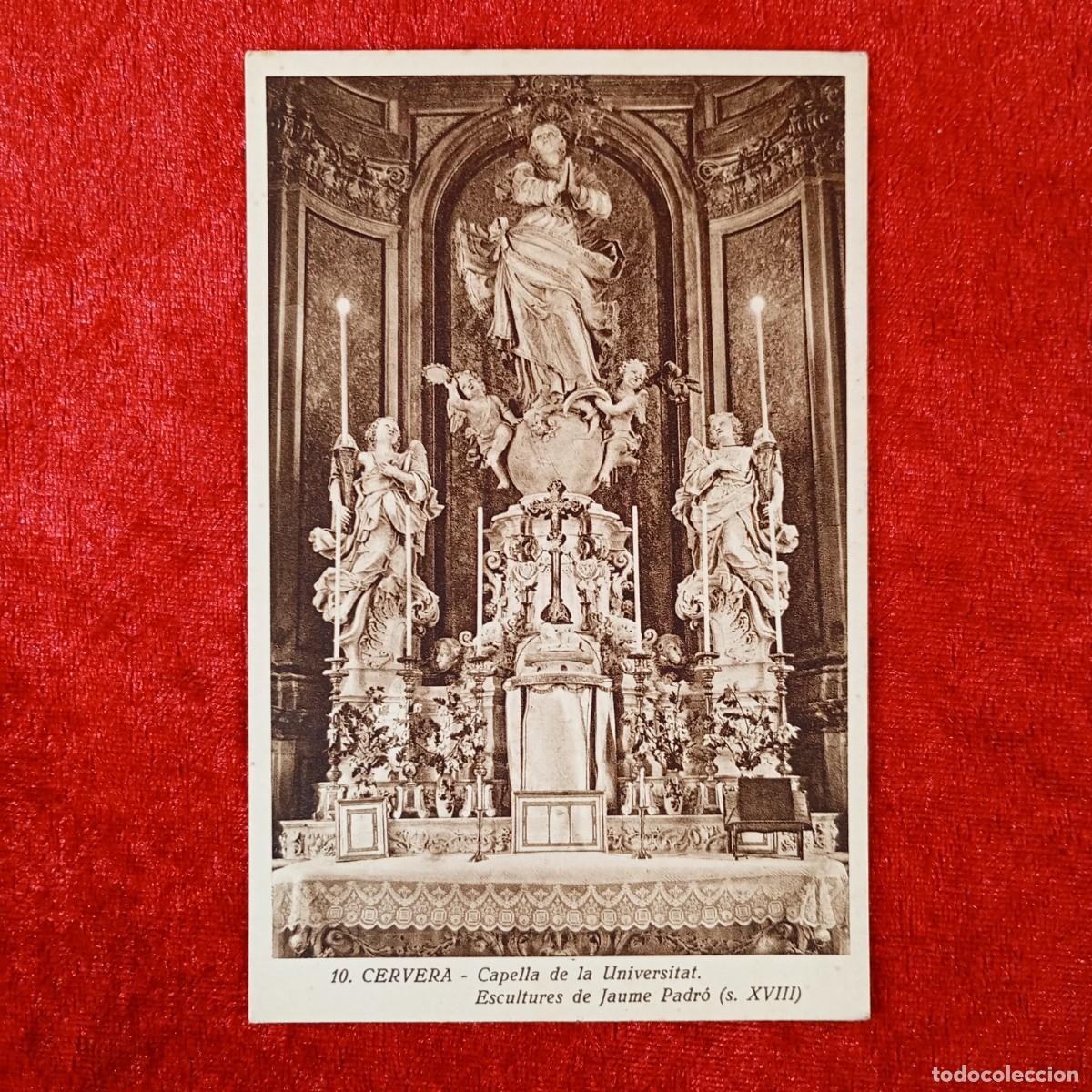 Postales: POSTAL - CERVERA - CAPELLA DE LA UNIVERSITAT - ESCULTURES DE JAUME PADR&Oacute; - 10 - RAR&Iacute;SIMA / 1852