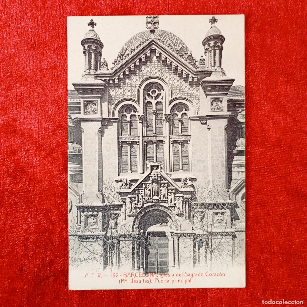 Postales: POSTAL - BARCELONA - IGLESIA DEL SAGRADO CORAZ&Oacute;N - JESUITAS - 192 - A.T.V. - RAR&Iacute;SIMA / 1974