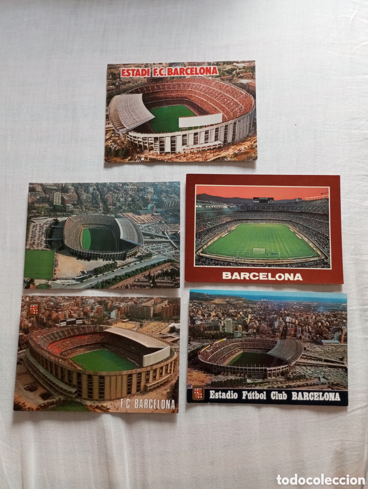 Postales: 5 postales estadio Nou camp del F.C. Barcelona sin circular