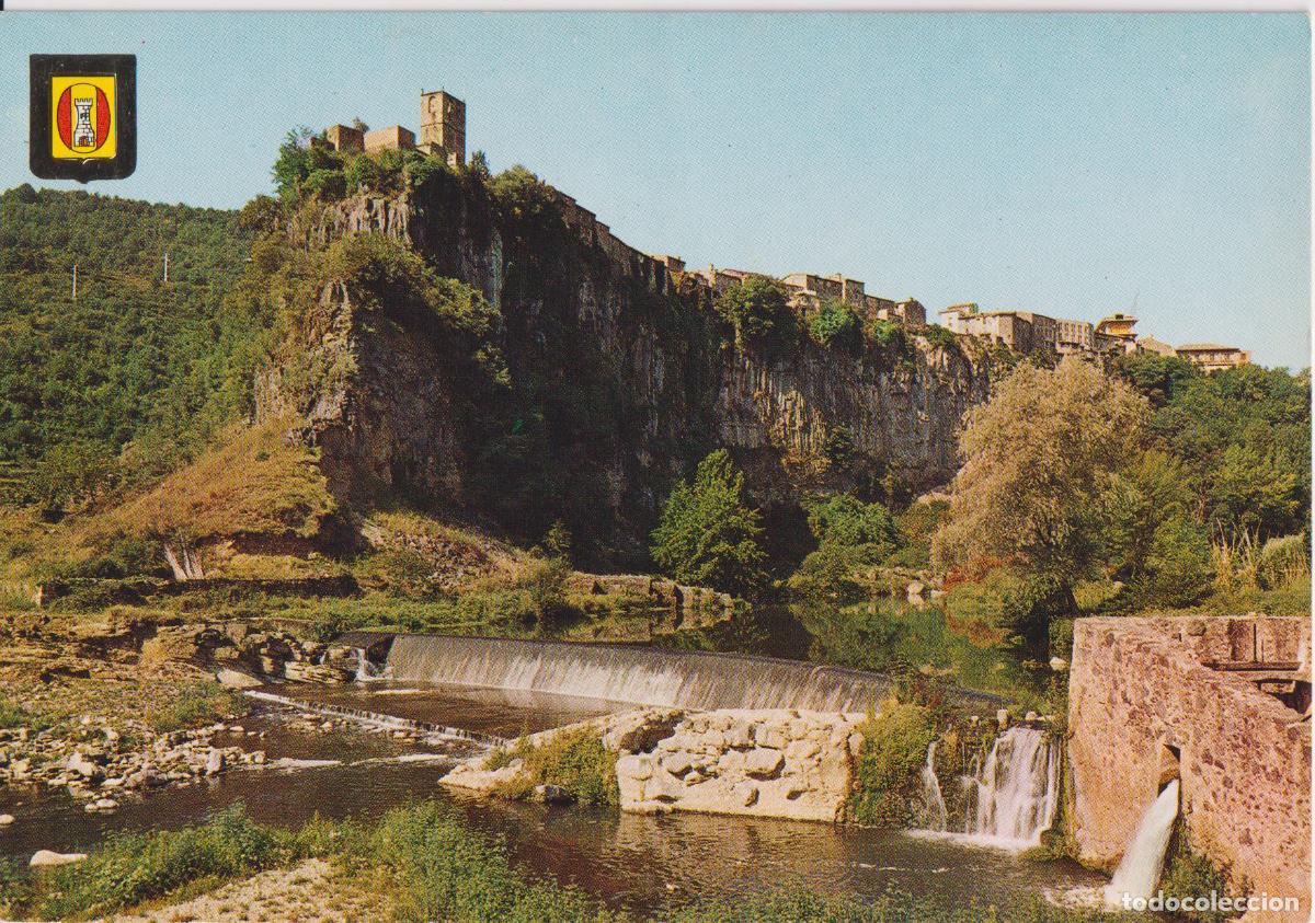 Postales: CASTELLFOLLIT DE LA ROCA, RIO FLUVI&Aacute;, VISTA PARCIAL - ESCUDO DE ORO N&ordm;2485 - S/C