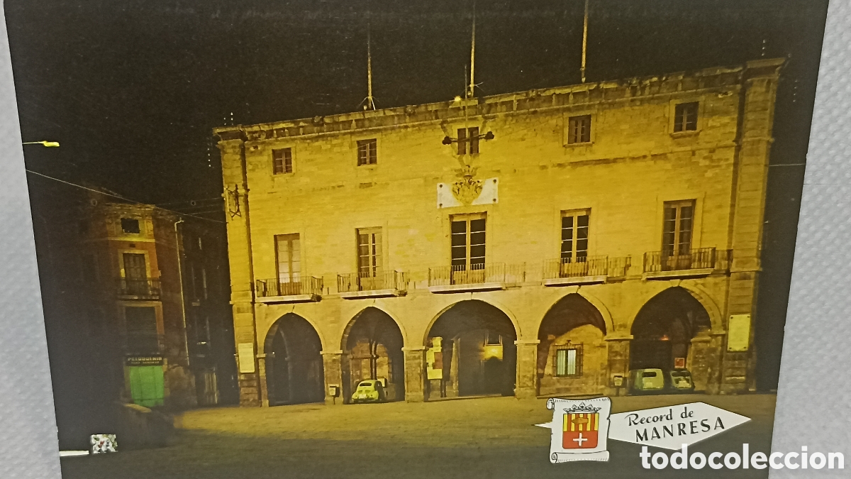 Postales: Manresa Ayuntamiento nocturno