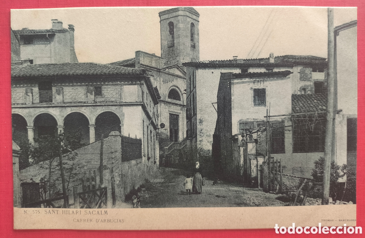 Postales: SANT HILARI DE SACALM CARRER D'ARB&Uacute;CIES POSTAL FOTOTIPIA LUIS BARTRINA C. 1915