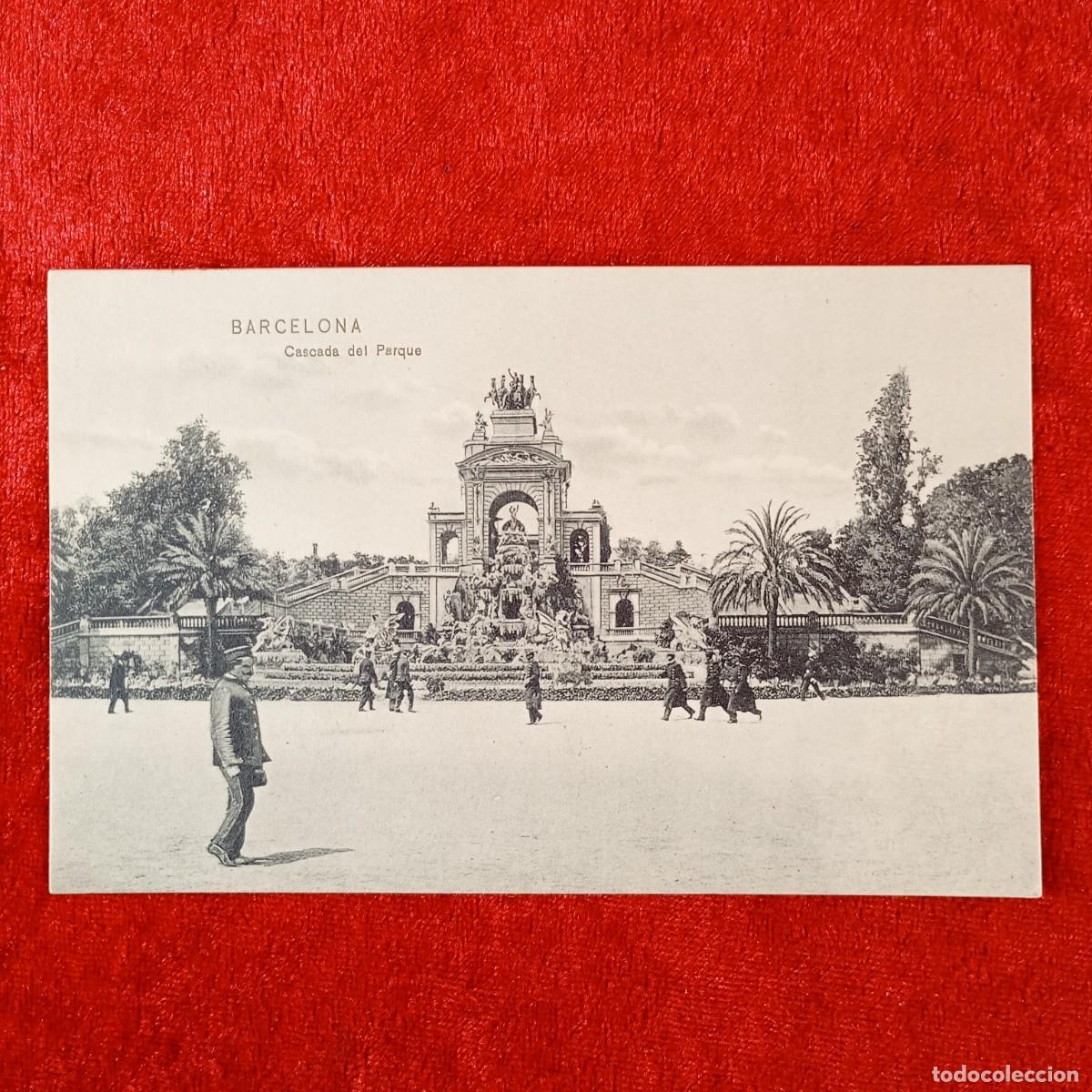 Postales: POSTAL - BARCELONA - CASCADA DEL PARQUE CIUDADELA - CASA PUJOL - SASTRERIA PUBLI - RAR&Iacute;SIMA / 2065