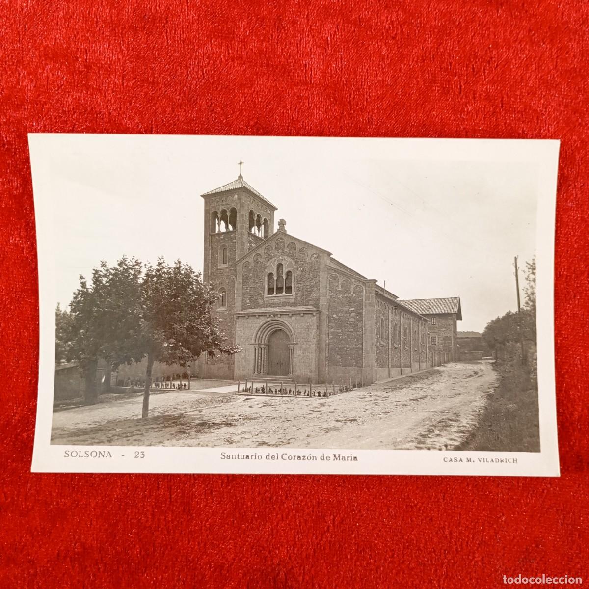 Postales: POSTAL - SOLSONA - SANTUARIO DEL CORAZ&Oacute;N DE MARIA - 23 - M. VILADRICH - RAR&Iacute;SIMA / 2175