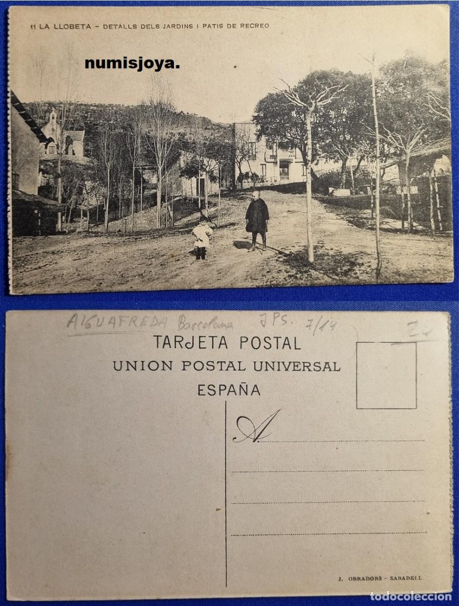 Postales: Postal LA LLOBETA (Espa&ntilde;a) a&ntilde;o 1910. DETALLS DELS JARDINS Y PATIS DE RECREO. Ed. J. OBRADORS.