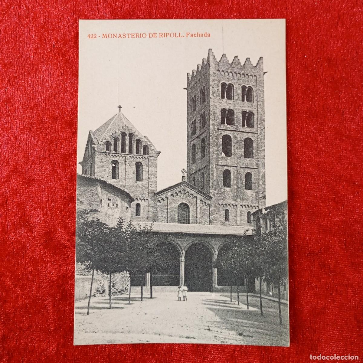 Postales: POSTAL - MONASTERIO DE RIPOLL - FACHADA - 422 - THOMAS - RAR&Iacute;SIMA / 2213