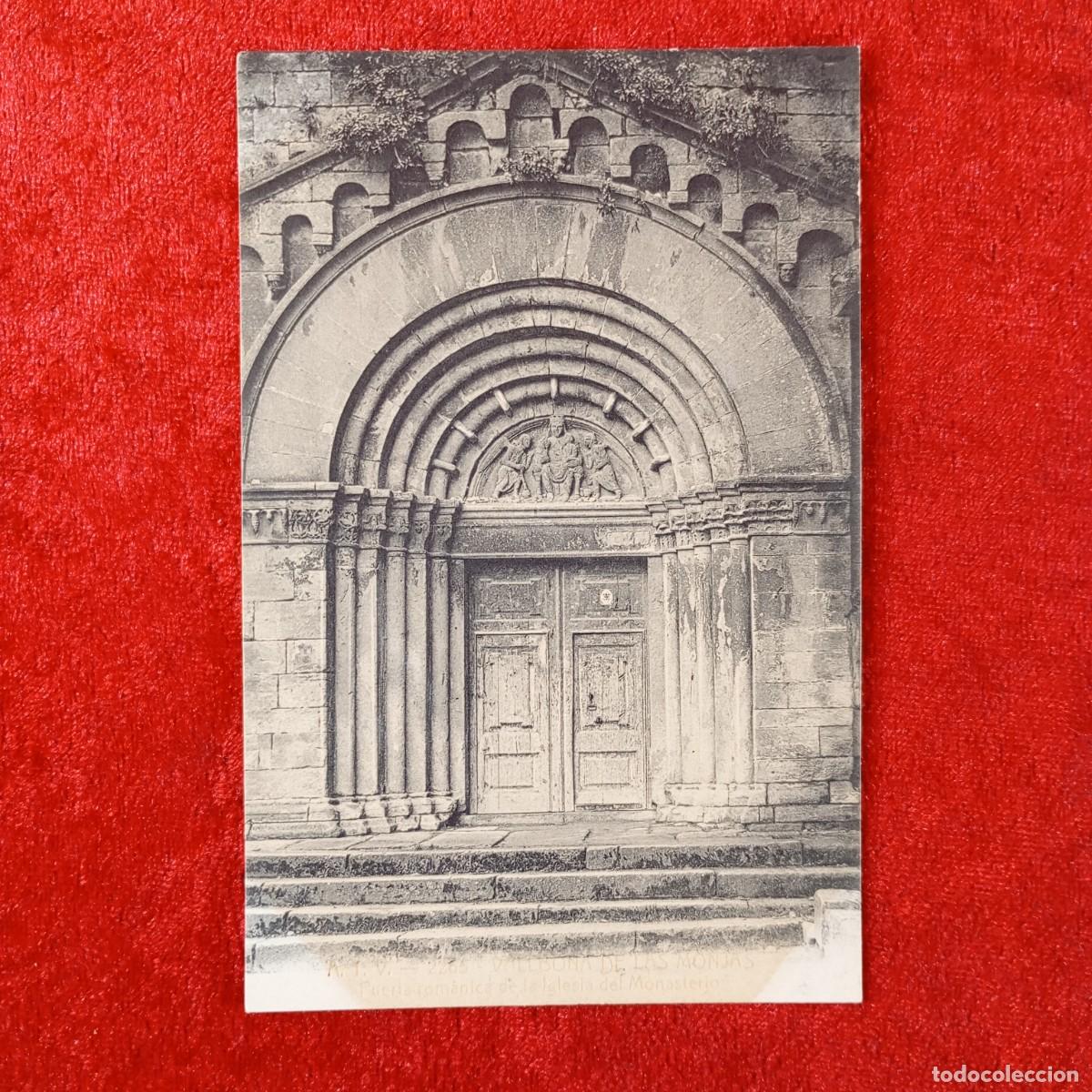 Postales: POSTAL - VALLBONA DE LAS MONJAS - PUERTA ROM&Agrave;NICA DE LA IGLESIA DEL MONASTERIO - RAR&Iacute;SIMA / 2376