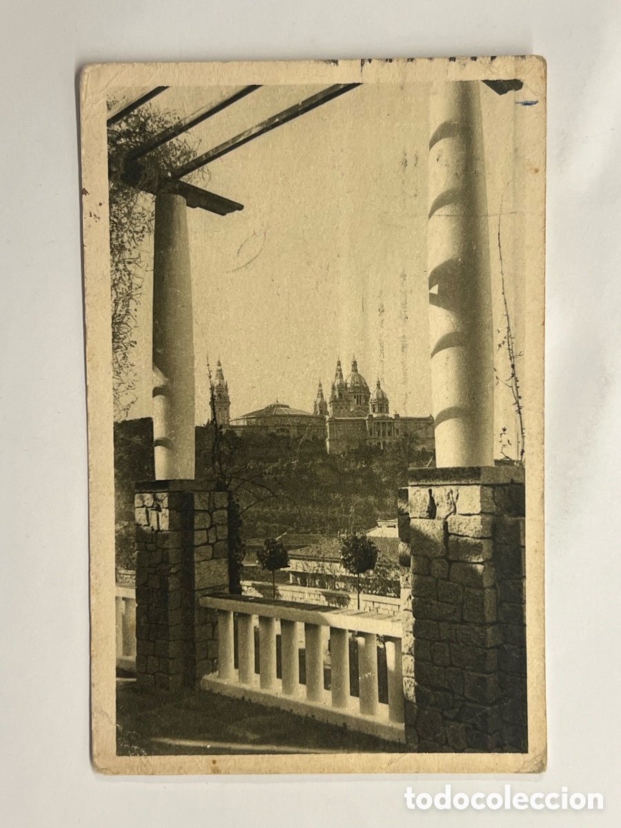 Postales: BARCELONA. Postal Parque de Montjuich. Edita Compa&ntilde;&iacute;a Transmediterranea (a.1939) circulada
