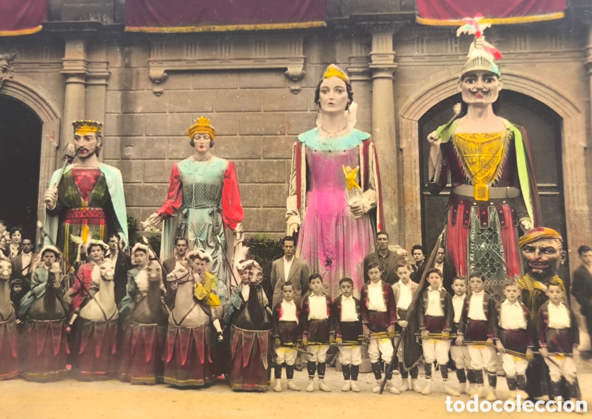 Postales: SOLSONA GEGANTS CAPGROSSOS NANS POSTAL FOTOGR&Aacute;FICA COLOREADA LLEIDA C. 1965