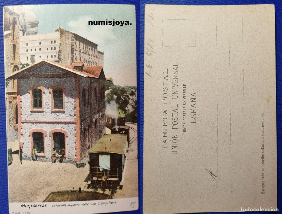 Postales: Postal MONTSERRAT (Espa&ntilde;a) a&ntilde;o 1900. Estaci&oacute;n superiror del F. C. de Cremallera.