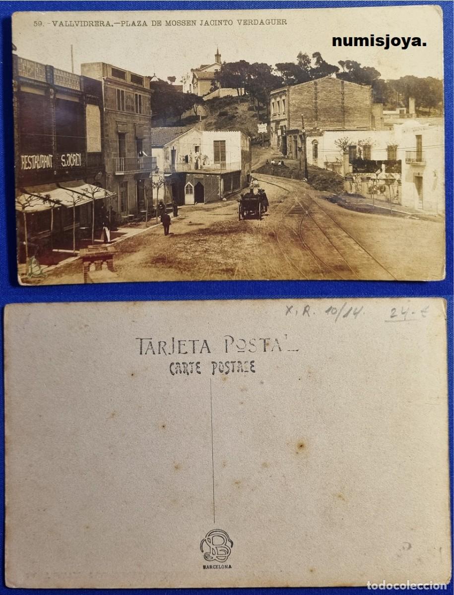 Postales: Postal VALLVIDRERA (Espa&ntilde;a) a&ntilde;o 1910. Plaza de Mossen Jacinto Verdaguer. Ed. L. B. Barcelona.