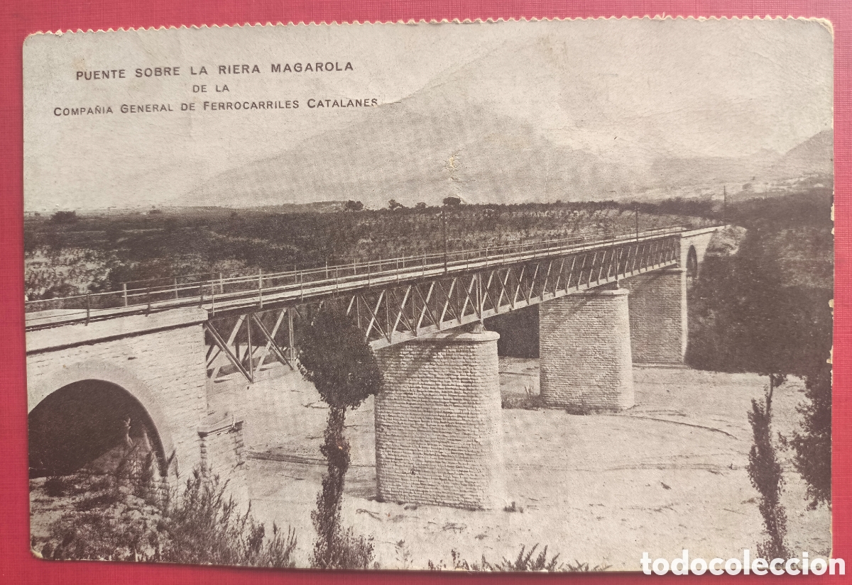 Postales: ESPARREGUERA PONT FERROCARRIL RIERA MAGAROLA POSTAL BAIX LLOBREGAT C. 1930
