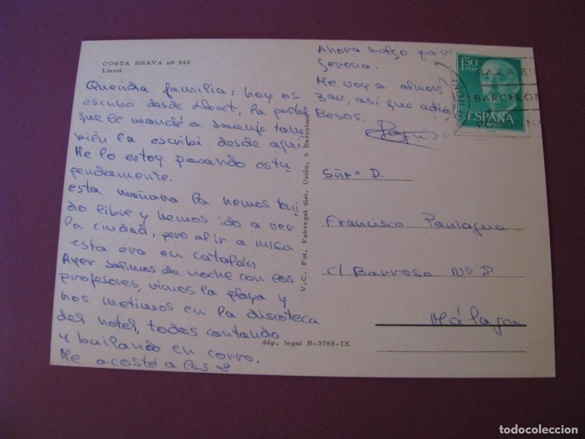 Postales: POSTAL DE LLORET. ED. FABREGAT. CIRCULADA - Foto 2