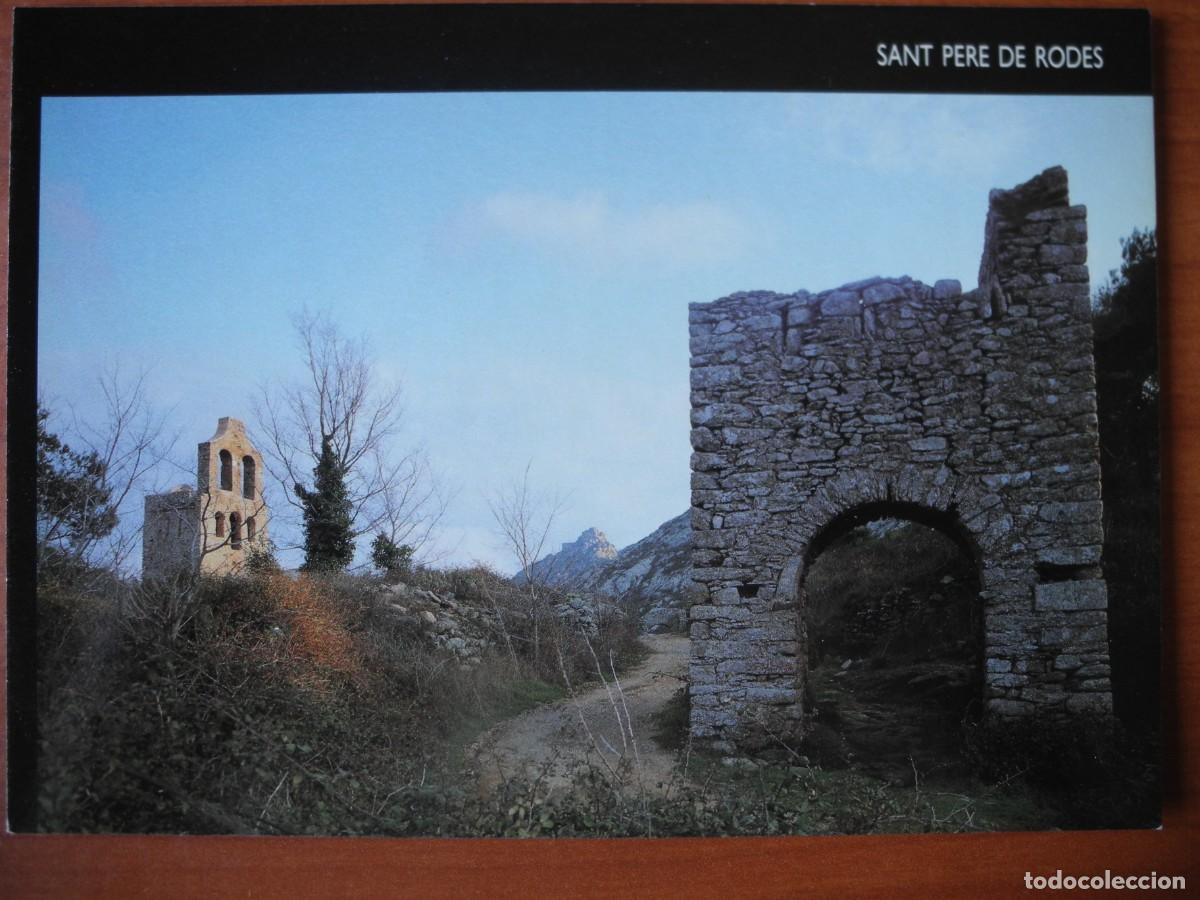 Postales: Monasterio de Sant Pere de Rodes. Portal del recinto amurallado y campanario. n. 3 Nueva.
