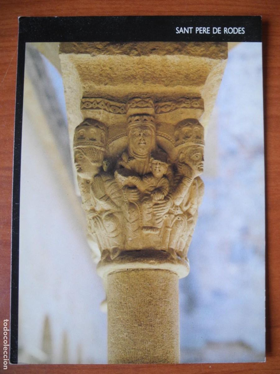 Postales: Monasterio de Sant Pere de Rodes. Capitel del claustro superior. n. 4 Nueva