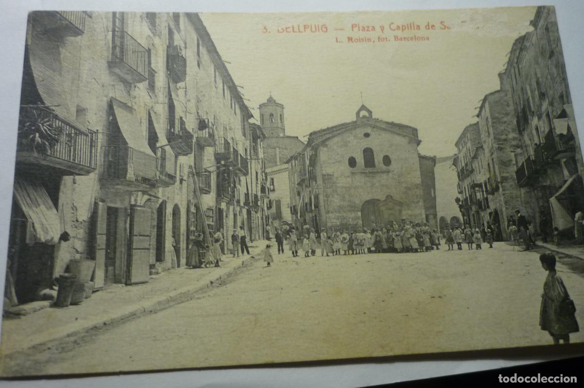 Postales: postal bellpuig plaza y capilla cm