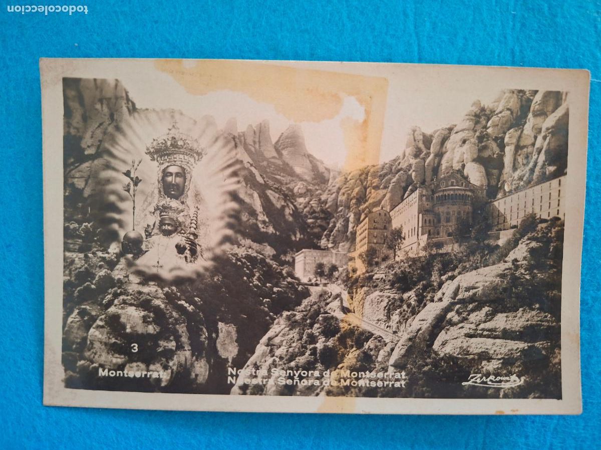 Postales: Postal de Montserrat. Nuestra se&ntilde;ora de Monserrat. Escrita en 1934. Sello Alfonso XIII
