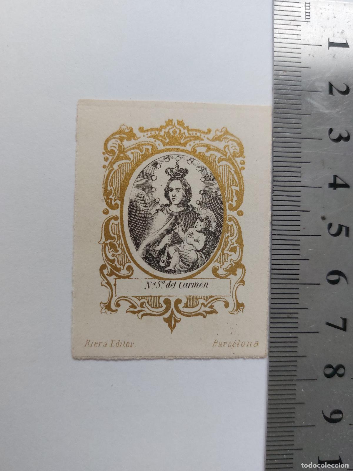 Postales: Estampa de Nuestra Se&ntilde;ora del Carmen de Riera Editor Barcelona