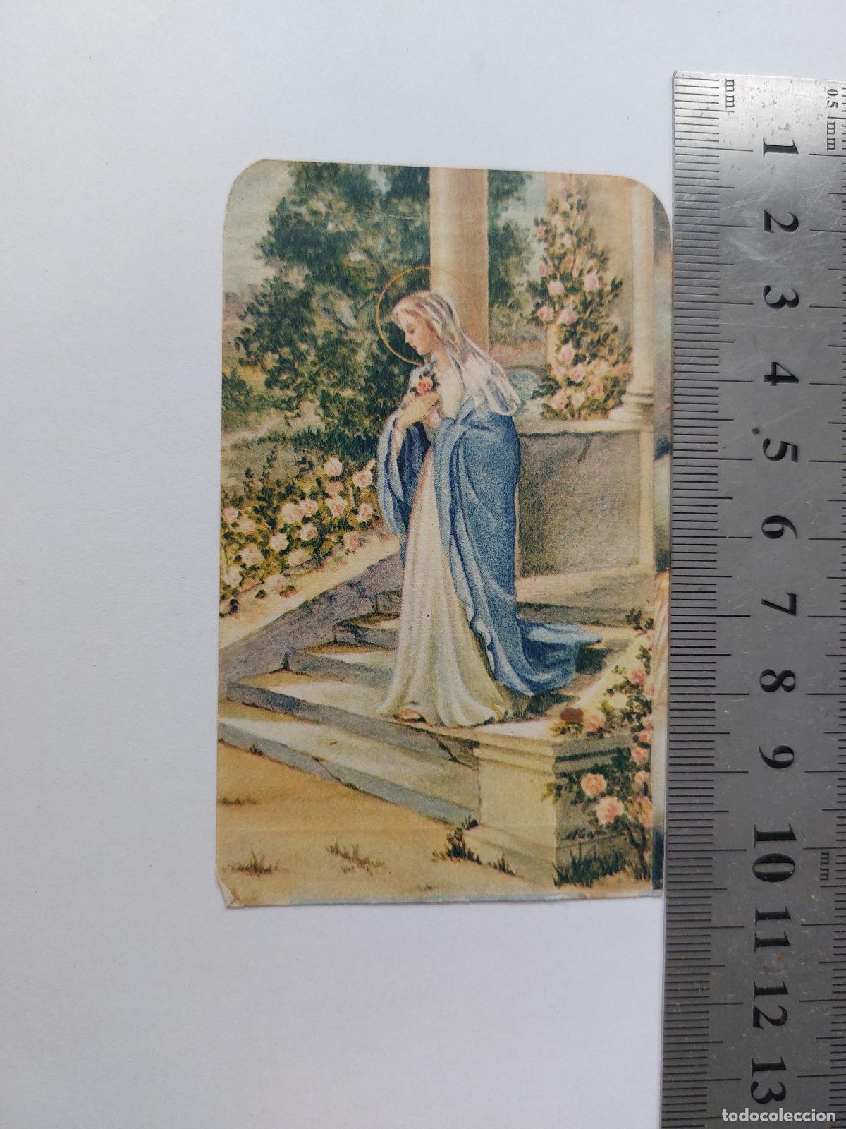Postales: Estampa religiosa Mes de Mar&iacute;a con oraci&oacute;n dedicada a la caridad