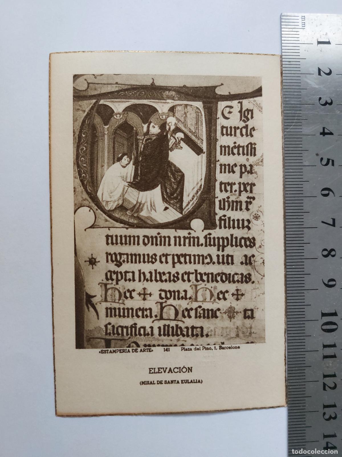 Postales: Estampa con ilustraci&oacute;n del Misal de Santa Eulalia de Barcelona